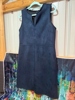 Joe Fresh Navy Blue Faux Suede Sleeveless Sheath Dress